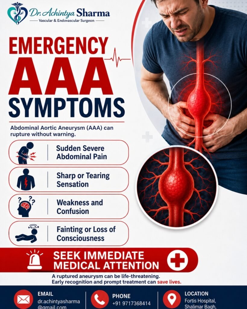 Abdominal Aortic Aneurysm Symptoms You Should Never Ignore in Delhi 1 Dr.Achintya Sharma Abdominal Aortic Aneurysm Symptoms You Should Never Ignore in Delhi